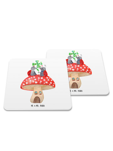 Mr. & Mrs. Panda Tischuntersetzer Marienkäfer Fliegenpilz ohne S... in Weiß