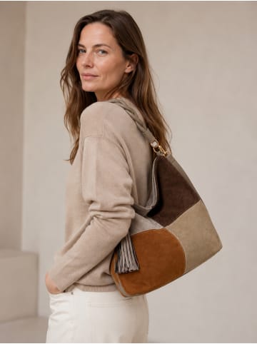 collezione alessandro Schultertasche " Patchwork " in taupe