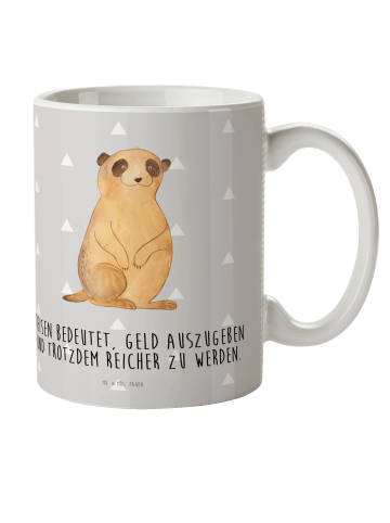Mr. & Mrs. Panda Haferl Erdmännchen mit Spruch in Grau Pastell