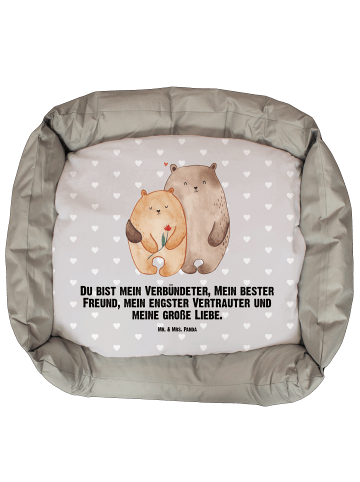 Mr. & Mrs. Panda Liegeplatz Bären Liebe mit Spruch in Grau Pastell