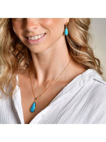 Adeliás Damen Halskette mit Anhänger – aus Edelstahl in gold