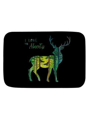 Mr. & Mrs. Panda Badematte Hirsch I love the woods mit Spruch in Bunt