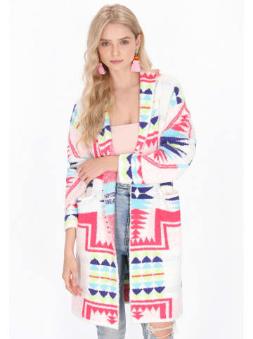 IZIA Women Cardigan in offwhite multicolor