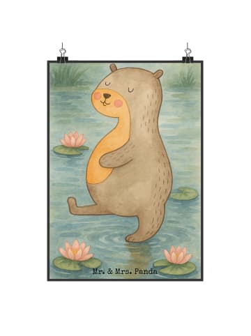 Mr. & Mrs. Panda Poster Otter Bauch Design ohne Spruch in Weiß
