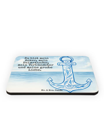 Mr. & Mrs. Panda Magnet Anker Blau Design mit Spruch in Weiß