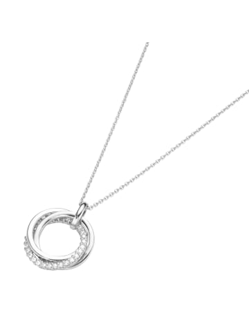 Smart Jewel Kette Anhänger Mit 3 Ringe Verschlungen in Weiss