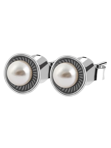 Adeliás Damen Ohrringe – Ohrstecker aus 925 Silber mit Perle in silber