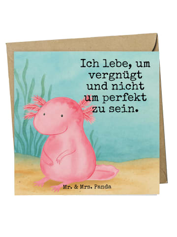Mr. & Mrs. Panda Grußkarte Axolotl Niedlich Design mit Spruch in Weiß