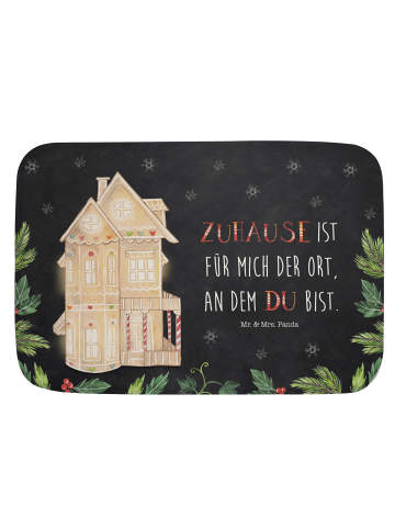 Mr. & Mrs. Panda Badematte Lebkuchenhaus mit Spruch in Eisblau