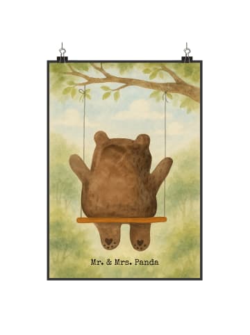 Mr. & Mrs. Panda Wandbild Bär Schaukel Design ohne Spruch in Weiß