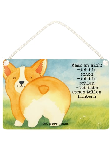 Mr. & Mrs. Panda Deko Schild Corgi Po Design mit Spruch in Weiß
