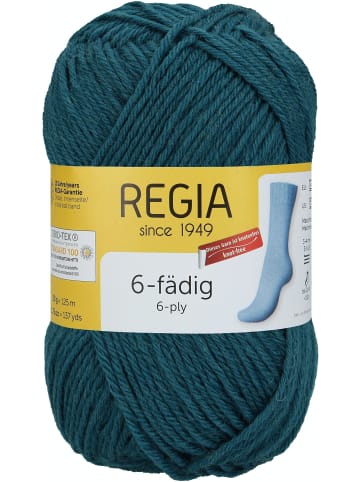 Regia Handstrickgarne 6-fädig Uni, 50g in Petrol