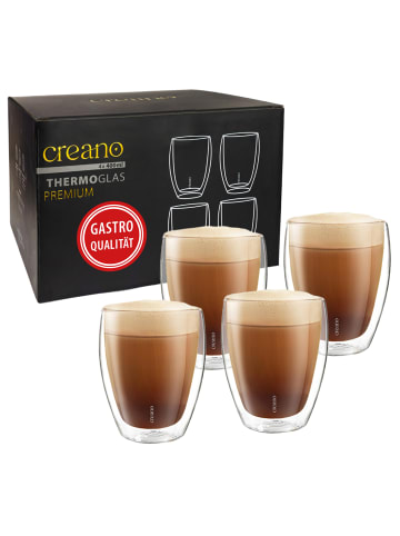 Creano 4er Set 400ml PREMIUM-GLÄSER GASTRO-QUALITÄT, spülmaschinenfestes Glas