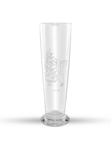 Mr. & Mrs. Panda Bierglas Pinguin Weihnachtsbaum ohne Spruch in Transparent