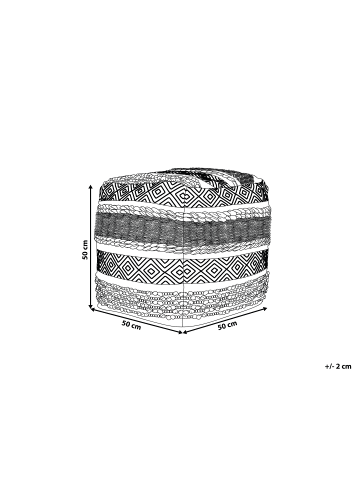 Beliani Pouf KANAM in Beige/Schwarz - (W) 45 x (H) 45 x (L) 45 cm
