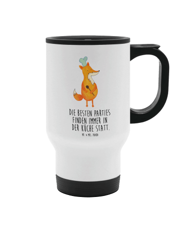 Mr. & Mrs. Panda Thermobecher Auto Fuchs Koch mit Spruch in Weiß