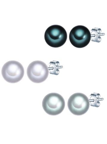 Valero Pearls Set (Ohrringe 3er) aus Sterling Silber mit Süßwasser-Zuchtperle in grau