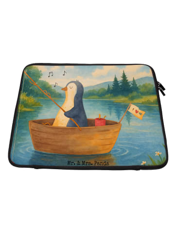 Mr. & Mrs. Panda Laptop Tasche Pinguin Angelboot Design ohne Spruch in Weiß