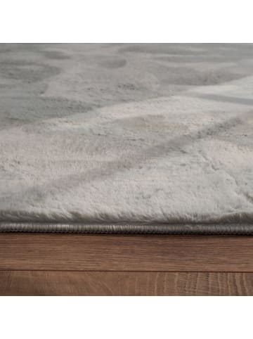KADIMA DESIGN Teppich Kurzflor waschbar Einfarbig Wohnzimmer in Grau