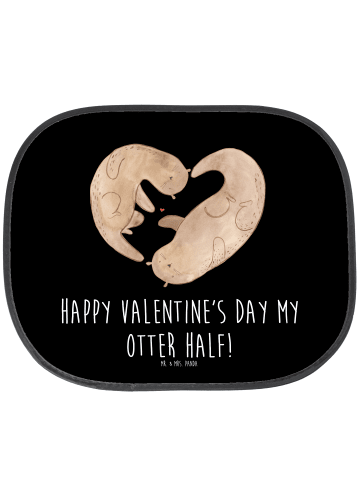 Mr. & Mrs. Panda Sonnenschutz Auto Otter Valentine mit Spruch in Schwarz