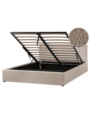 Beliani Doppelbett MONTLAUR in Beige - (W) 169 x (H) 89 x (L) 216 cm
