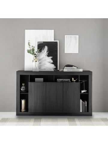 CALICOSY Sideboard RIMINI in Schwarz - (W) 172 x (H) 102 x (L) 40 cm