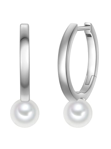 Rafaela Donata Creolen aus Sterling Silber mit Muschelkernperle in silber