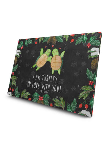 Mr. & Mrs. Panda Tee Adventskalender Schildkröten Paar mit Spruch in Kreidetafel