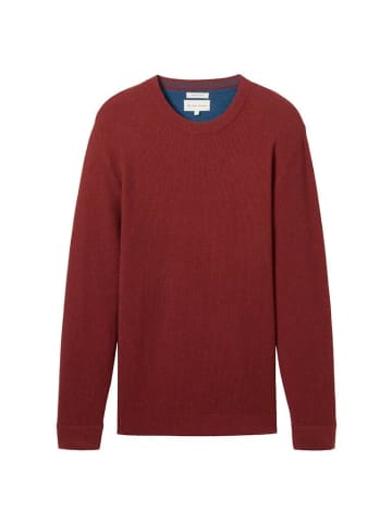 Tom Tailor Pullover in burgundy dark red melange