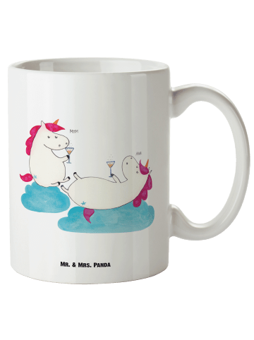 Mr. & Mrs. Panda XL Tasse Einhorn Sekt ohne Spruch in Weiß