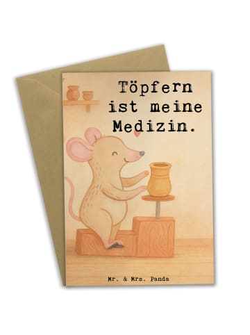 Mr. & Mrs. Panda babykarte Maus Töpfern Design mit Spruch in Weiß