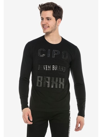 Cipo & Baxx Langarmshirt in Black