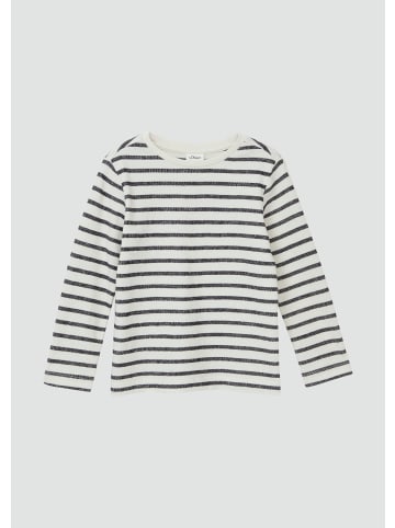 s.Oliver T-Shirt langarm in Schwarz-creme-weiß
