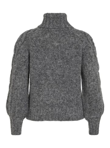 Vila Strickpullover in Dark Grey Melange