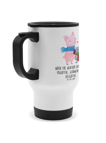 Mr. & Mrs. Panda Thermobecher Glühschwein Smörle mit Spruch in Weiß