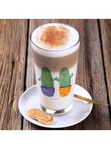 Mr. & Mrs. Panda Wasserglas Kaktus Liebe ohne Spruch in Transparent