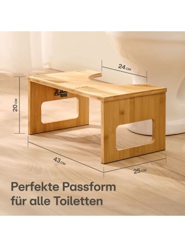 Praknu Klappbarer Toilettenhocker aus FSC® Bambus-Holz