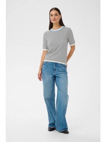 Kaffe Strickpullover KAlizza Regular fit in Chalk / Midnight Fine Stripe