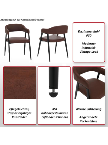 MCW 6er-Set Esszimmerstuhl P29, Rostrot