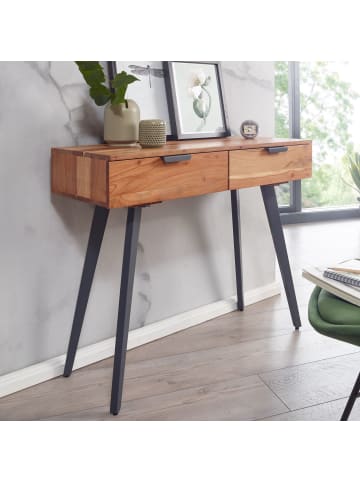 KADIMA DESIGN Konsolentisch | Akazie/Metall, 90x36x78cm, Schubladen