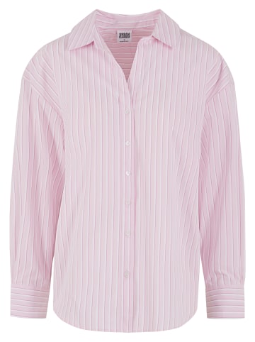 Urban Classics Urban Classics Ladies Oversized Striped Blouse in softpink/white