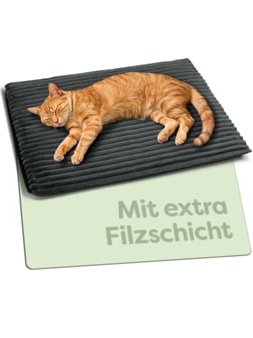 Knupis Selbstheizende Decke Katze 60x45cm – Heizmatte ohne Strom