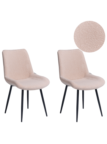 Beliani 2er-Set Esszimmerstuhl AVILLA in Beige/Schwarz