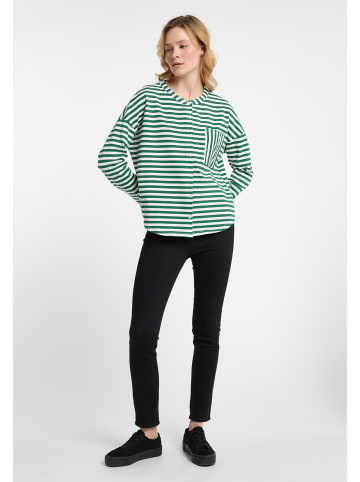 DreiMaster Damen Sweat Jacke in Grün Weiss