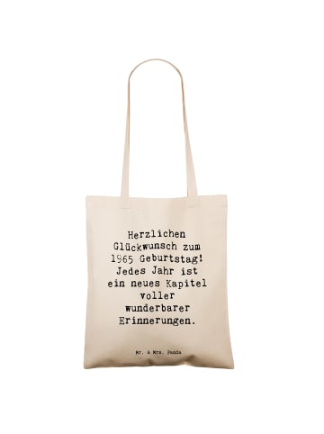 Mr. & Mrs. Panda Tasche Spruch 1965 Geburtstag mit Spruch in Creme