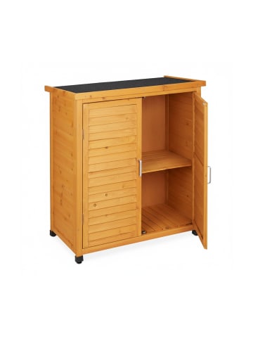 relaxdays Gartenschrank in Natur - (B)86,5 x (H)97 x (T)47 cm