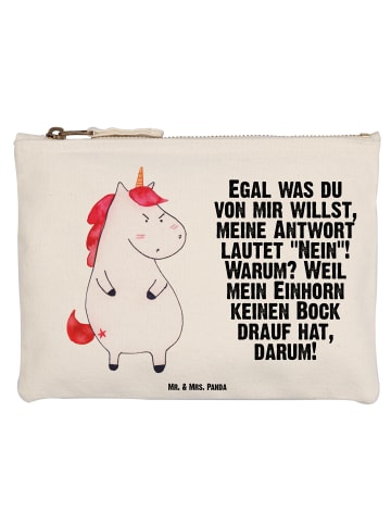 Mr. & Mrs. Panda Schminktasche Einhorn Wut mit Spruch in Weiß