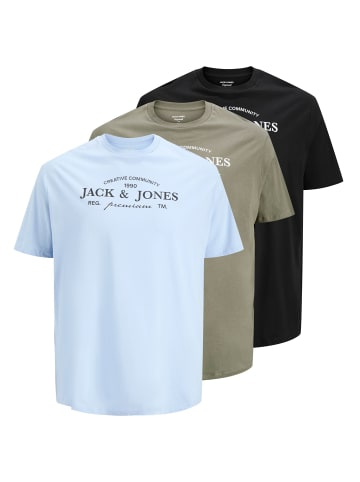 JACK & JONES PLUS 3er-Pack T-shirt in Black