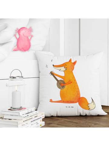 Mr. & Mrs. Panda Kissen für Sofa Fuchs Gitarre ohne Spruch in Weiß