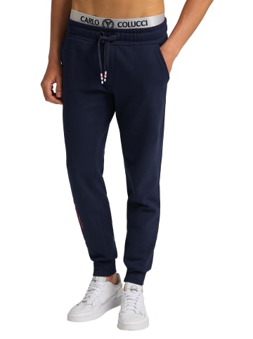 Carlo Colucci Sweathose Contrater in Blau